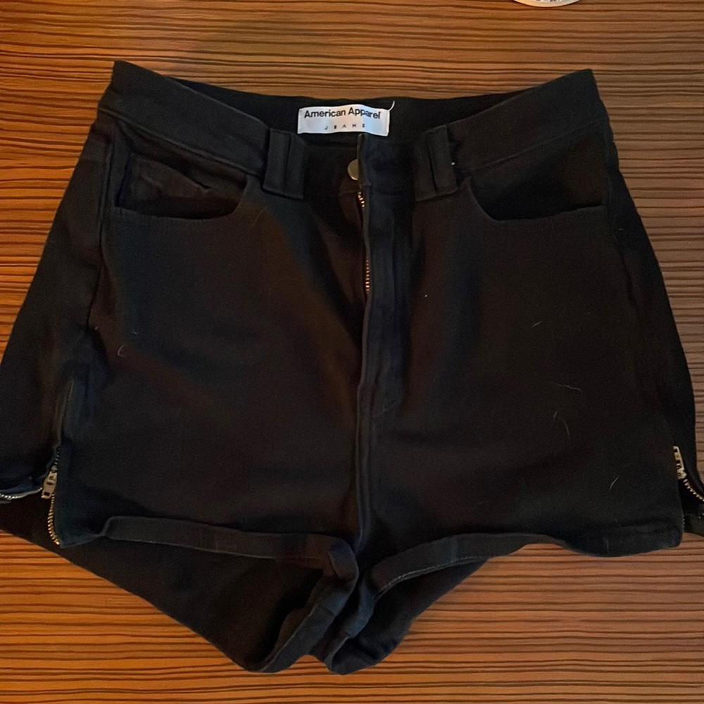 American apparel High-wasted black shorts.